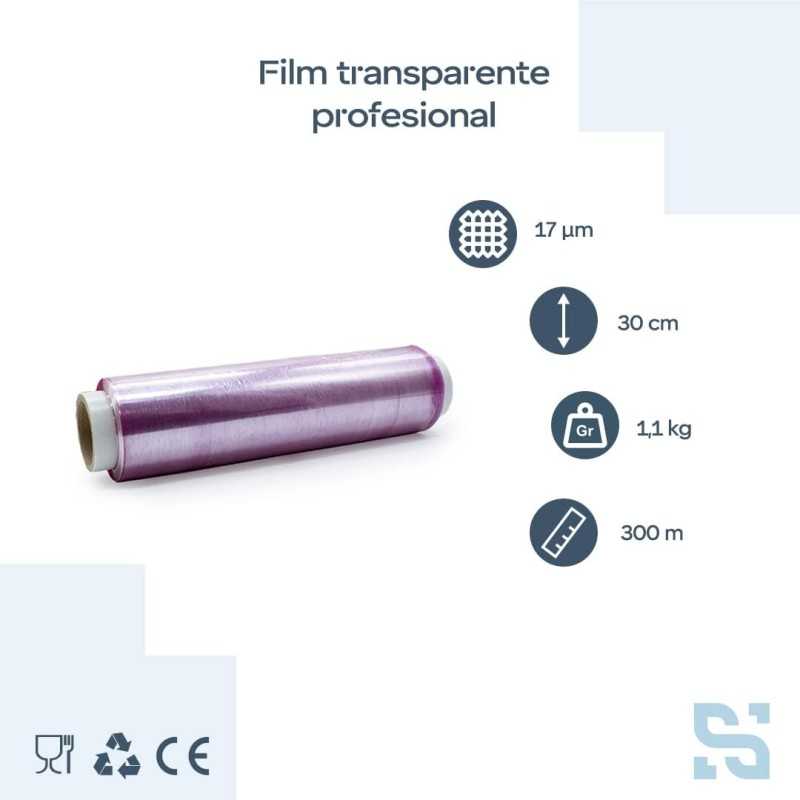 Pack 3 Rollos Papel Film Transparente 30x300 (3 Rollos) –